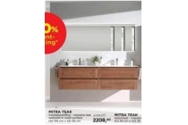 mitra teak wastafel in solid surface