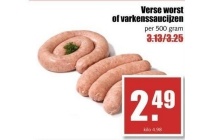 verse worst of varkenssaucijzen