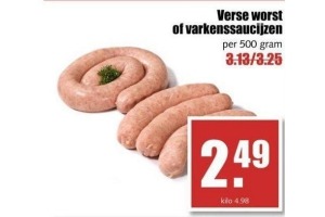 verse worst of varkenssaucijzen