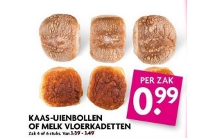 kaas uienbollen of melk vloerkadetten