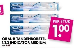 oral b tandenborstel 1 2 3 indicator medium