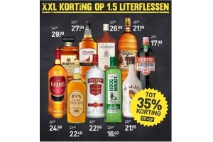 xxl korting op 1 5 literflessen