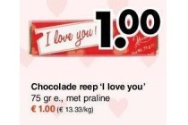 chocolade reep i love you