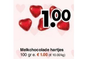 melkchocolade hartjes