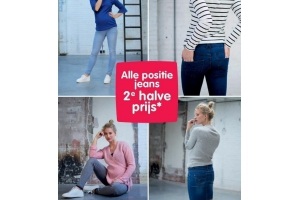 alle positie jeans 2e halve prijs
