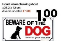 hond waarschuwingsbord