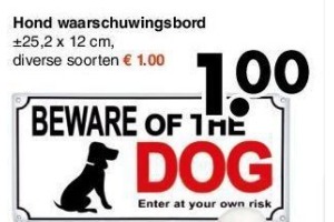 hond waarschuwingsbord