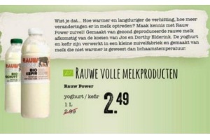 rauwe volle melkproducten