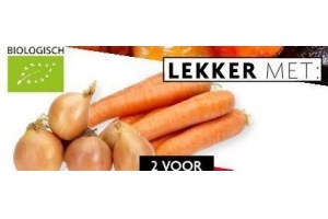 2 biologische uien of winterpeen