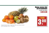 mango ananas kiwi en of mandarijnen