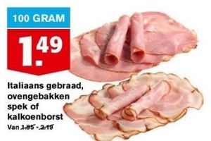 italiaans gebraad ovengebakken spek of kalkoenborst