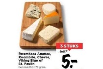 roomkaas ananas roombrie chevre viking blue of st paulin