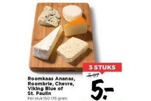 roomkaas ananas roombrie chevre viking blue of st paulin