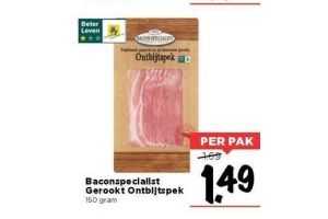 baconspecialist gerookt onbijtspek