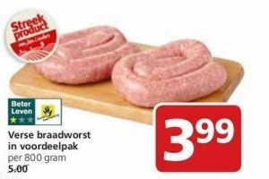 verse braadworst in voordeelpak