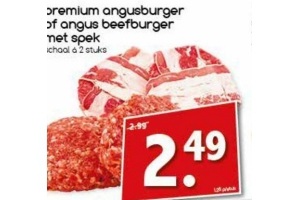 premium angusburger of angus beefburger met spek