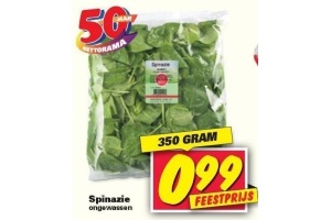 spinazie ongewassen 350 gram