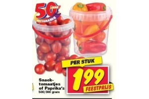 snacktomaatjes of paprika s 500 300 gram