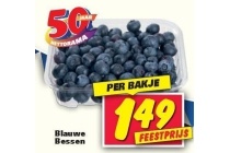 blauwe bessen per bakje