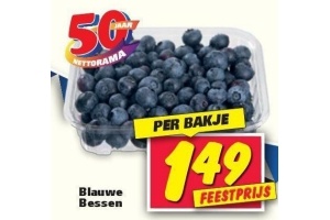 blauwe bessen per bakje