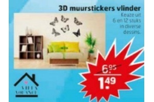 3d muurstickers vlinder