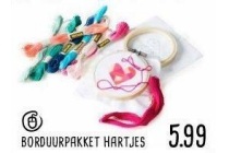 borduurpakket hartjes