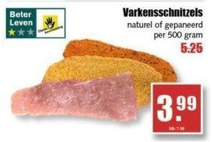 diverse varkensschnitzels