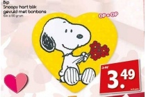 bip snoopy hart blik gevuld met bonbons