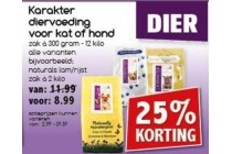 karakter diervoeding voor hond of kat