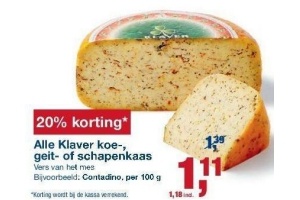 alle klaver koe geit of schapenkaas
