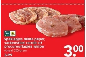 speklapjes milde peper varkensfilet nordic of procureurlapjes winter