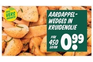 aardappelwedges in kruidenolie