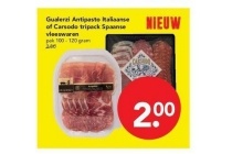 gualerzi antipasto italiaanse of carsodo tripack spaanse vleeswaren
