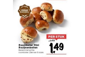 roomboter mini rozijnenbollen