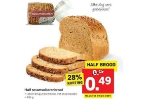 half sesamvolkorenbrood