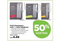 plus champagne rode of witte wijnglazen