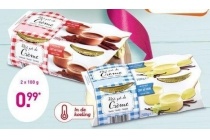 cremedessert chocolade of vanille