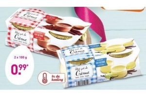 cremedessert chocolade of vanille