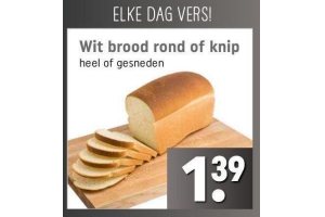 wit brood rond of knip
