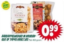 aardappelwedges in kruidenolie of tapas krieltjes