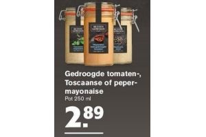 gedroogde tomaten toscaanse of pepermayonaise