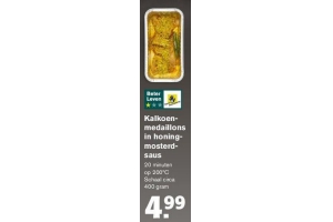 kalkoenmedaillons in honing mosterdsaus