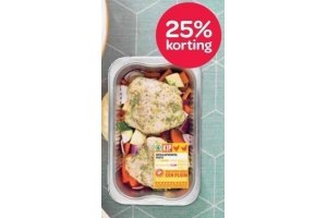 spar kipdijlap pesto of varkenshaas spek schotel