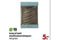 luxe ei met multicolourstrepen