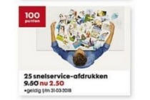 25 snelservice afdrukkken