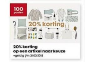 20 korting op een artikel naar keuze