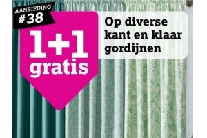 1 1 gratis op diverse kant en klaar gordijnen