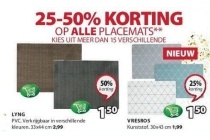 25 50 korting op alle placemats