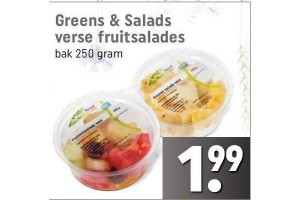 greens en salads verse fruitsalade