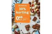 30 korting op alle delicata chocolade